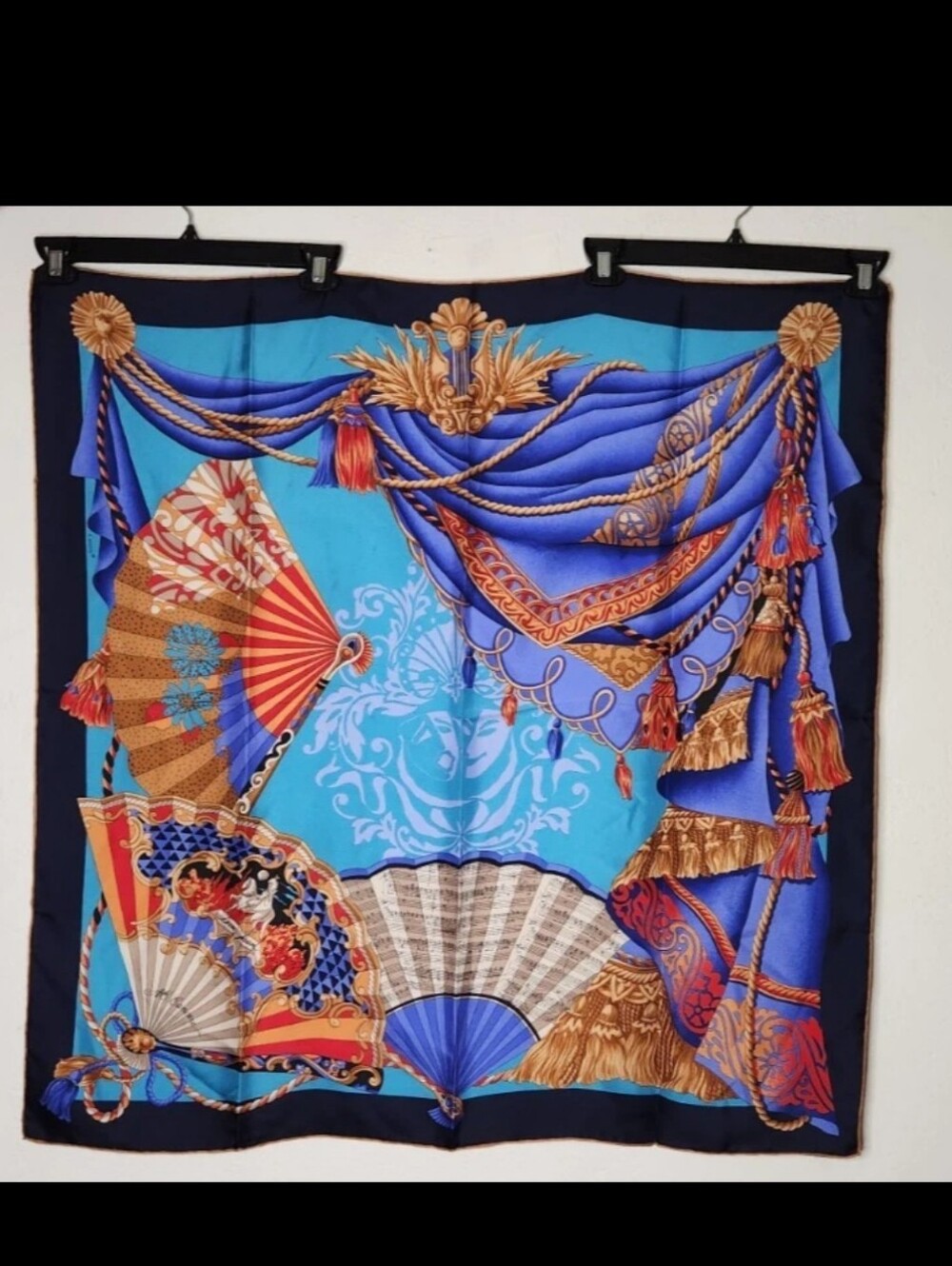 Andre Claude Canova Silk Scarf Theatrical Arts Folding Fans Masks Madein France